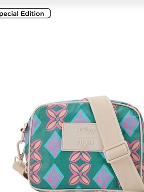 Disney x ALOHA collection LeTour Crossbody Bag with Pink &Turquoise Pattern